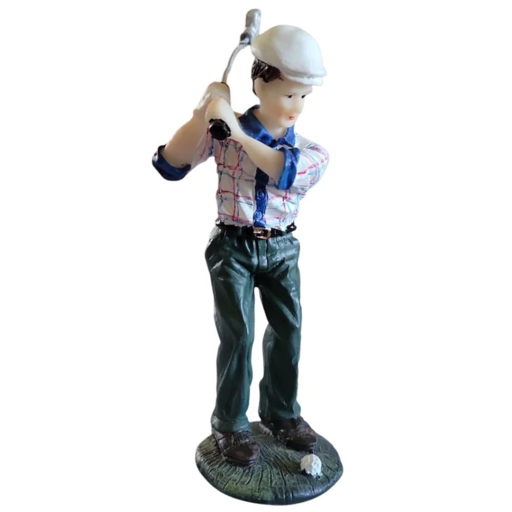 1 Golfer Figurine Statue Posing K' Collections Cake Topper Man Swing Golf Club